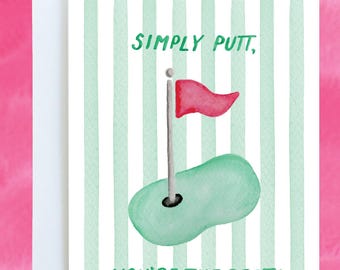 Biglietto per la festa del papà / "Semplicemente, sei il migliore" / Biglietto per la festa del papà con giochi di parole / Festa del papà / Biglietto per papà / Papà / Biglietti da golf / Giochi di parole sul golf