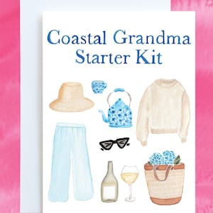 Kit de démarrage grand-mère côtière | Esthétique côtière grand-mère | Carte mignonne | Carte côtière | Carte mignonne de côte est | Carte côtière de la Nouvelle-Angleterre