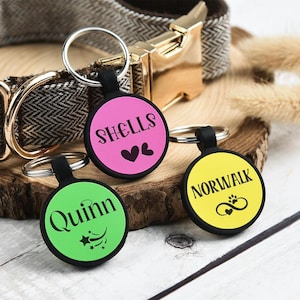 Gegraveerde siliconen dog tag, geluidloos tag, rond gevormde Silent Dog Tag, gepersonaliseerde Silent Dog Tag, Gegraveerde Dog Tag, Custom Dog Tag voor honden