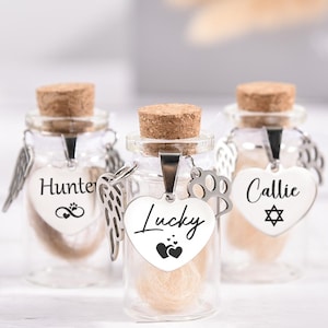 Personalized Glass Jar Memorial,Memorial Gift Dog,Custom Pet Fur Memorial Jar,Dog Memorial Jar,Urn Memorial Gift,Dog Remembrance Gift