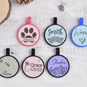 Personalized Dog ID Tags,Round Shape Silicone Dog Tags, Silicone Dog Tags, Silent Dog Tag, Dog Tags for Dogs, Soundless/Quiet Dog Tag