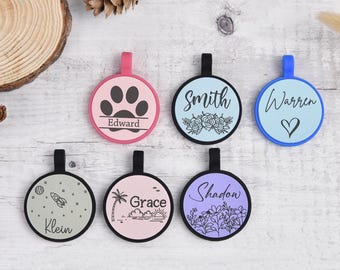 Personalized Dog ID Tags,Round Shape Silicone Dog Tags, Silicone Dog Tags, Silent Dog Tag, Dog Tags for Dogs, Soundless/Quiet Dog Tag