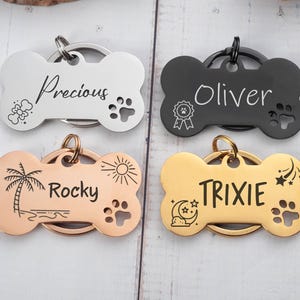 Dog ID Tag,Dog Collar Tag,Dog Tag With Name&Phone,Dog ID Tag,Dog Name Tag,Unique Pet Tags, Customized Stainless Steel Pet ID Tag