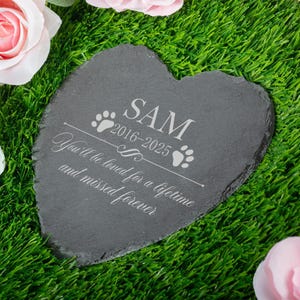 Personalized Pet Memorial Stone, Forever in Our Hearts Paw Print Grave Marker, Memorial Gift for Dog Loss, Sympathy Pet Tribute Stone