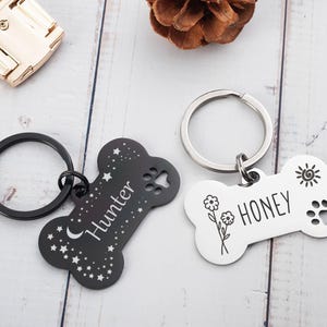 Personalized Bone Shaped Dog Tag,Cute Dog Tag Personalized for Dog,  Dog Name Tags, Dog Collar Tag, Puppy Dog Tag,Engraved Dog Tag