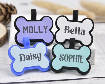 Personalized Silicone Dog Tag, Bone Shaped Silent Dog Tag, Soundless Dog Tag, Custom Soundless Pet ID Tag, Engraved Pet/Dog/Cat Tag Dog Tag