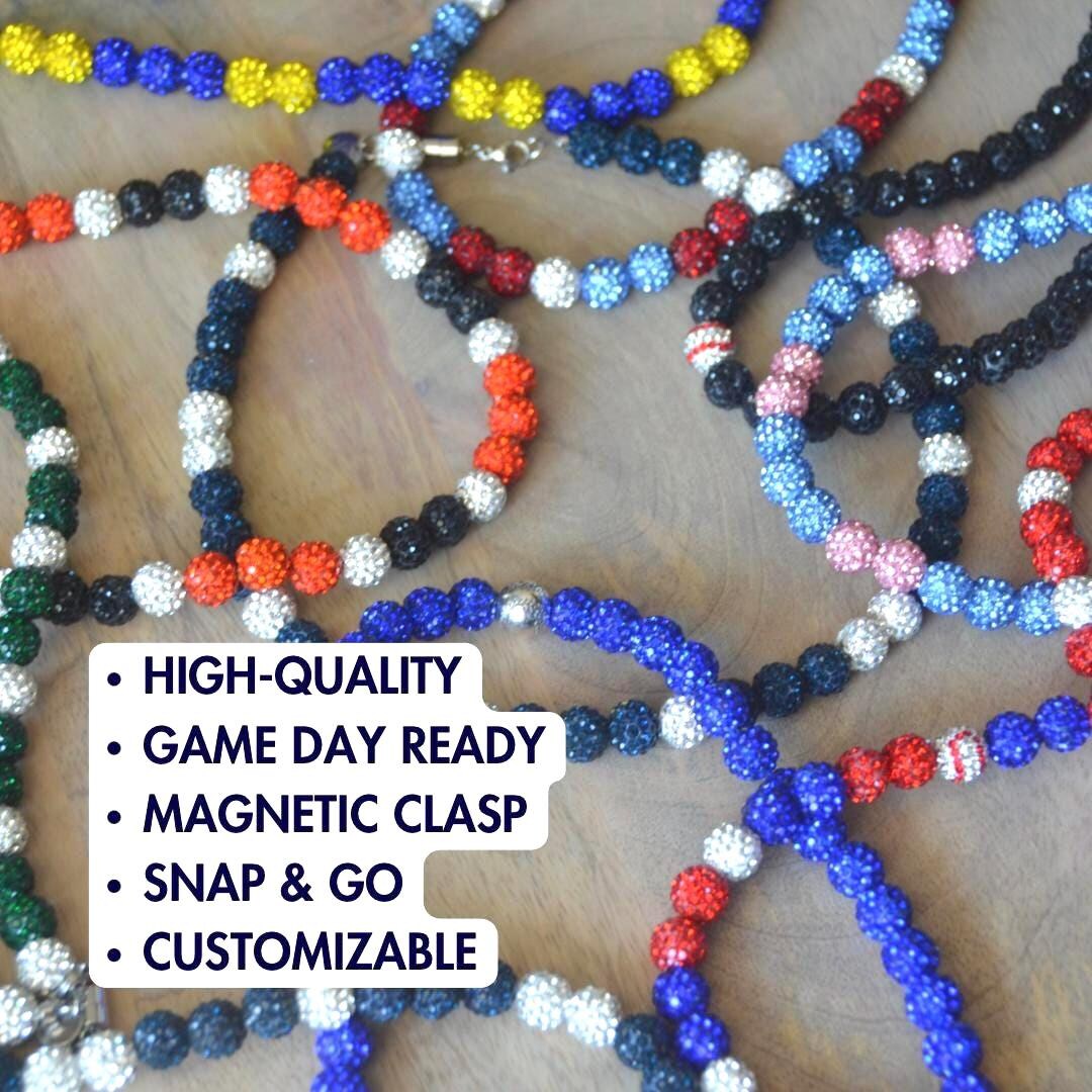 Game Day Stackable Rings Magnetic Clasp, Game Day Bling Beaded Necklace & Bracelet Set, Team ...