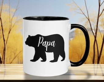 Papa Bear Coffee Mug: Rustic Gift for Dad and Grandpa