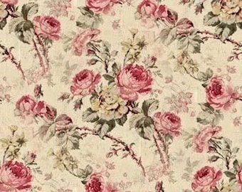 Dollhouse Miniature Shabby Chic Wallpaper Roses Victorian Floral 1:12