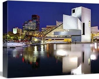 CANVAS Cleveland Skyline at Dusk Panoramic Print Panorama Photographic Picture