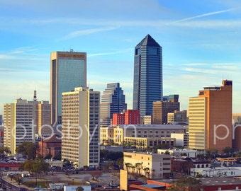 CANVAS Jacksonville Skyline Morning JAX Panoramic Photo Print Cityscape