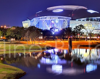 Dallas Cowboys ATT Stadium Arlington Texas Panoramic Photo Poster Cityscape Downtown Print