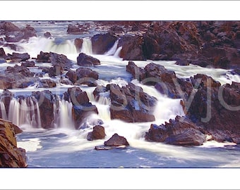 Great Falls - 12 x 36 Photographic Panorama Print - Virginia - Maryland waterfall