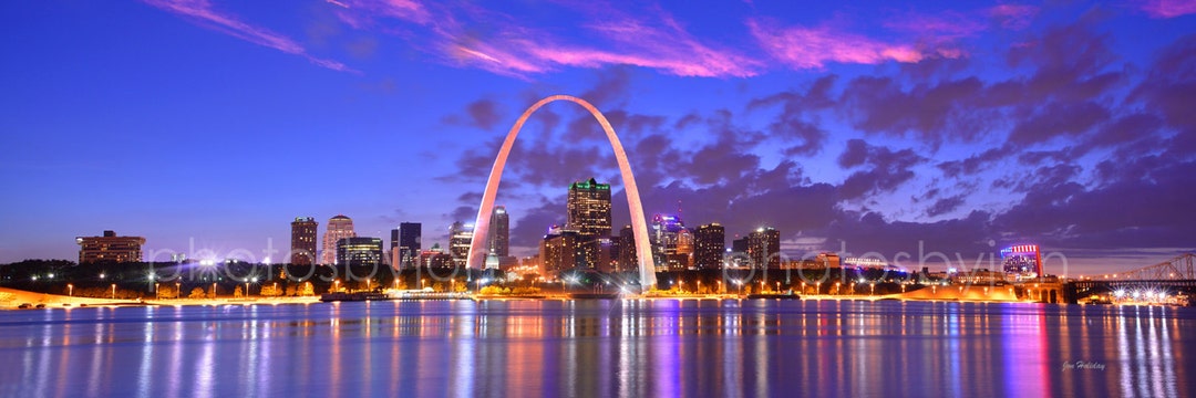 CANVAS St Louis Skyline DUSK Panoramic Photo Print Cityscape Saint