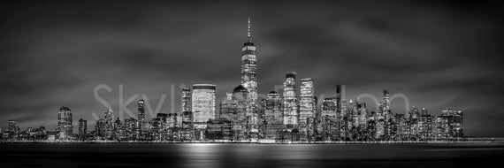 New York City NYC 2022 Skyline NIGHT Lower Manhattan Panoramic New York City NYC 2022 Skyline NIGHT Lower Manhattan Panoramic