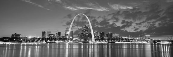 CANVAS St Louis Skyline DUSK Panoramic Photo Print Cityscape Saint