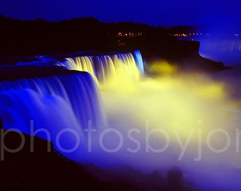 Night Falls - original photograph signed by artist, Niagara Falls waterfall