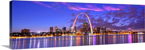 CANVAS St Louis Skyline DUSK Panoramic Photo Print Cityscape Saint