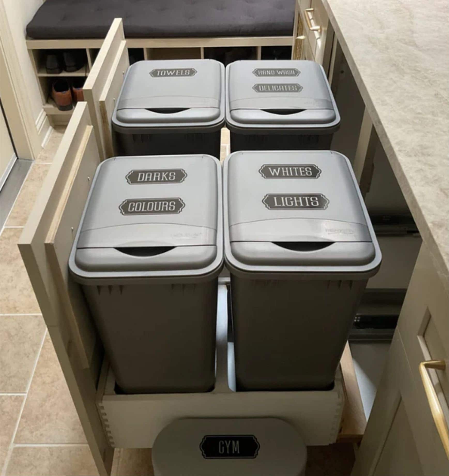 Laundry Basket Decals, Set of 7 Vinyl Labels for Sorting Clothes Hamper ...