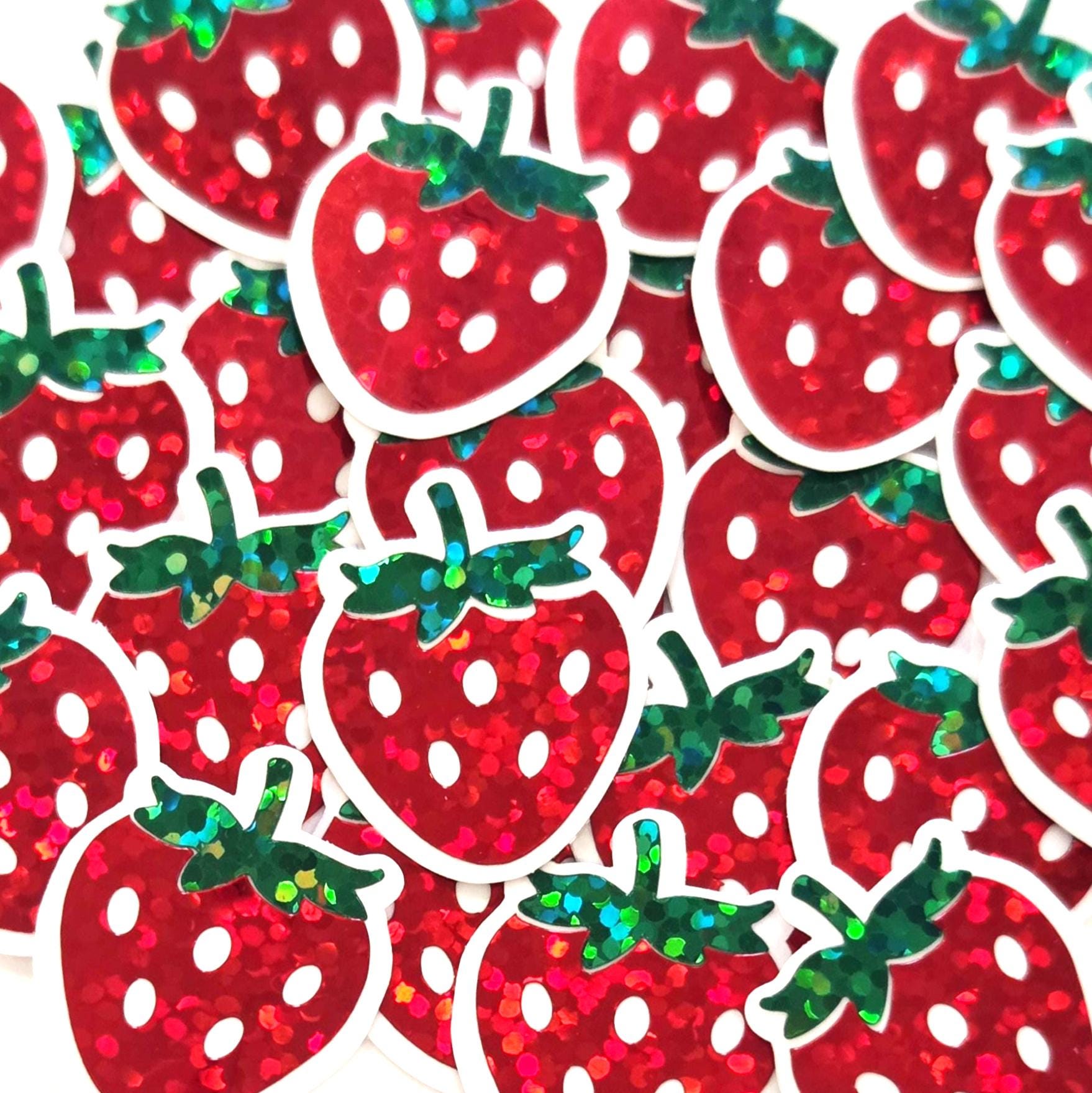 Mini Sticker Sets Strawberry Mini Stickers Set, Die Cut Glitter Berries, Summer Fruit ...