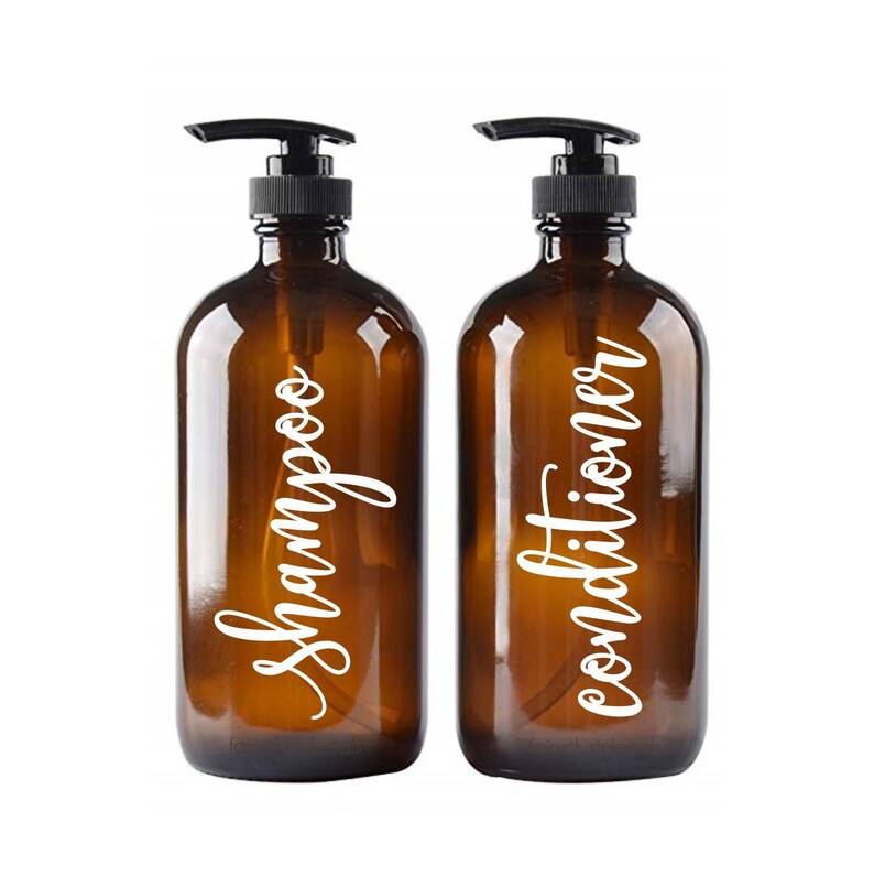 Shampoo and Conditioner Decals computer cut vinyl decals Etsy
