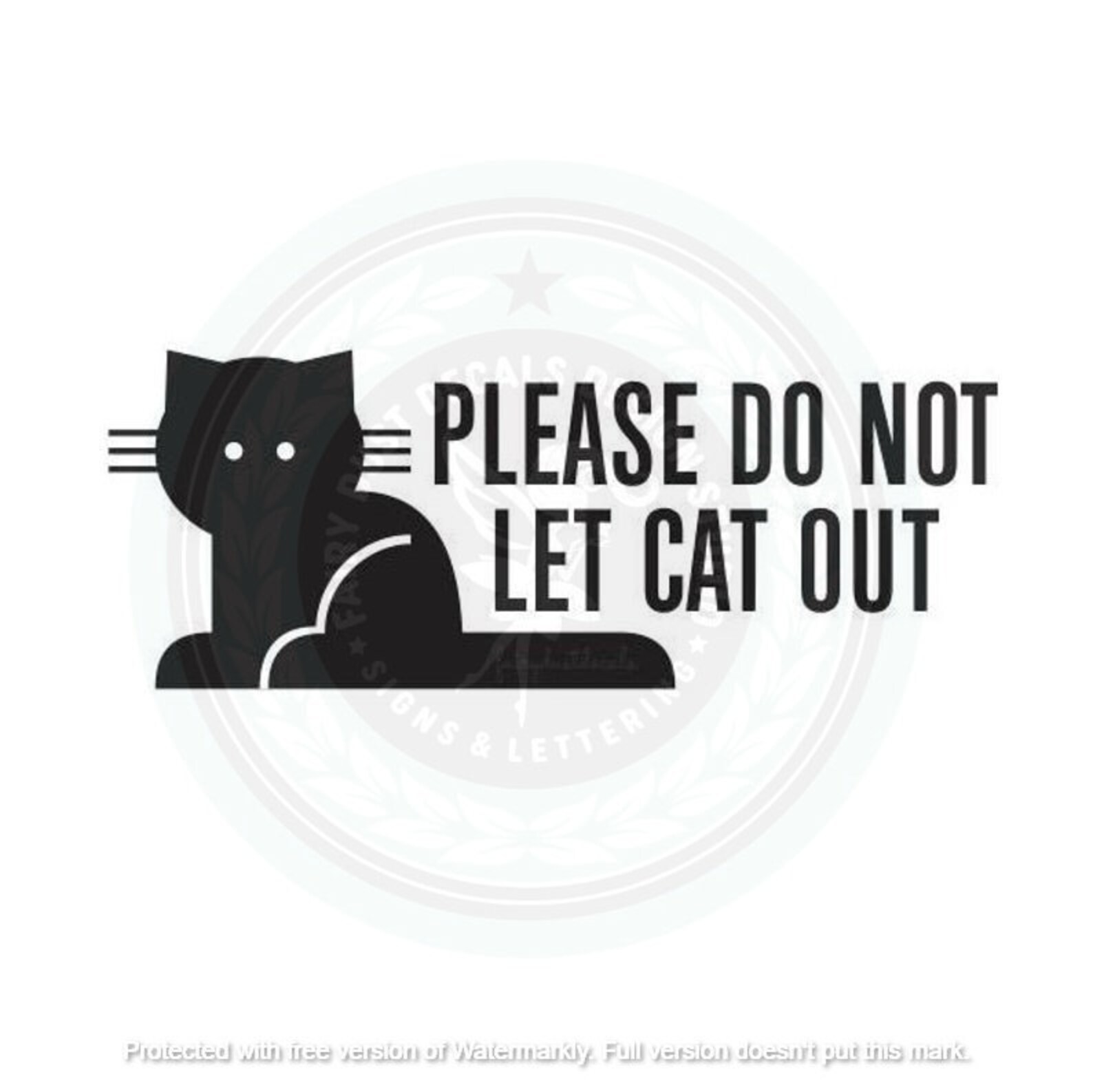 Cat Decal Do Not Let Cat Out Pet Safety Front Door Sign - Etsy Singapore
