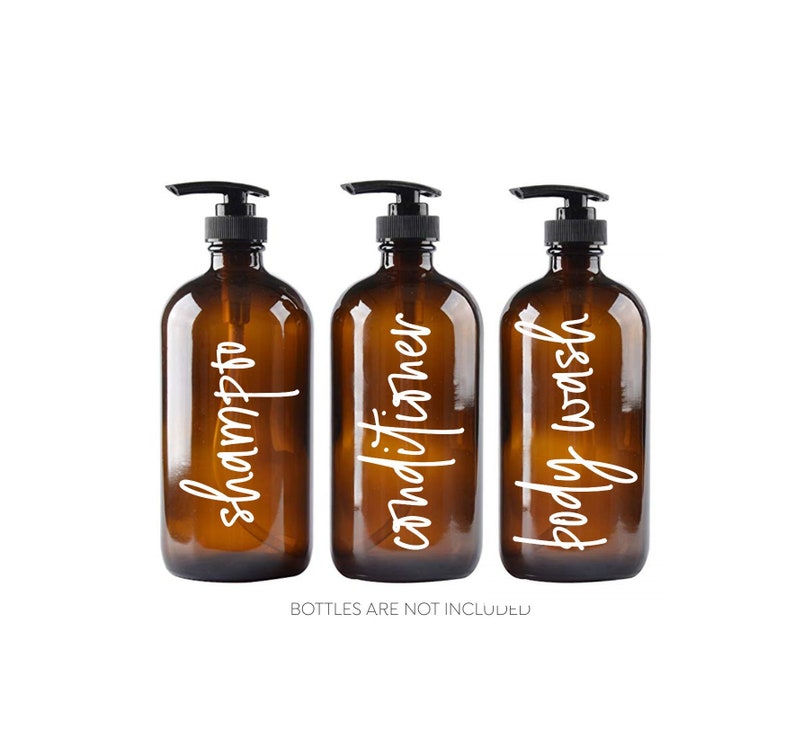 Shampoo Conditioner Body Wash Label Set soap dispenser bottle Etsy