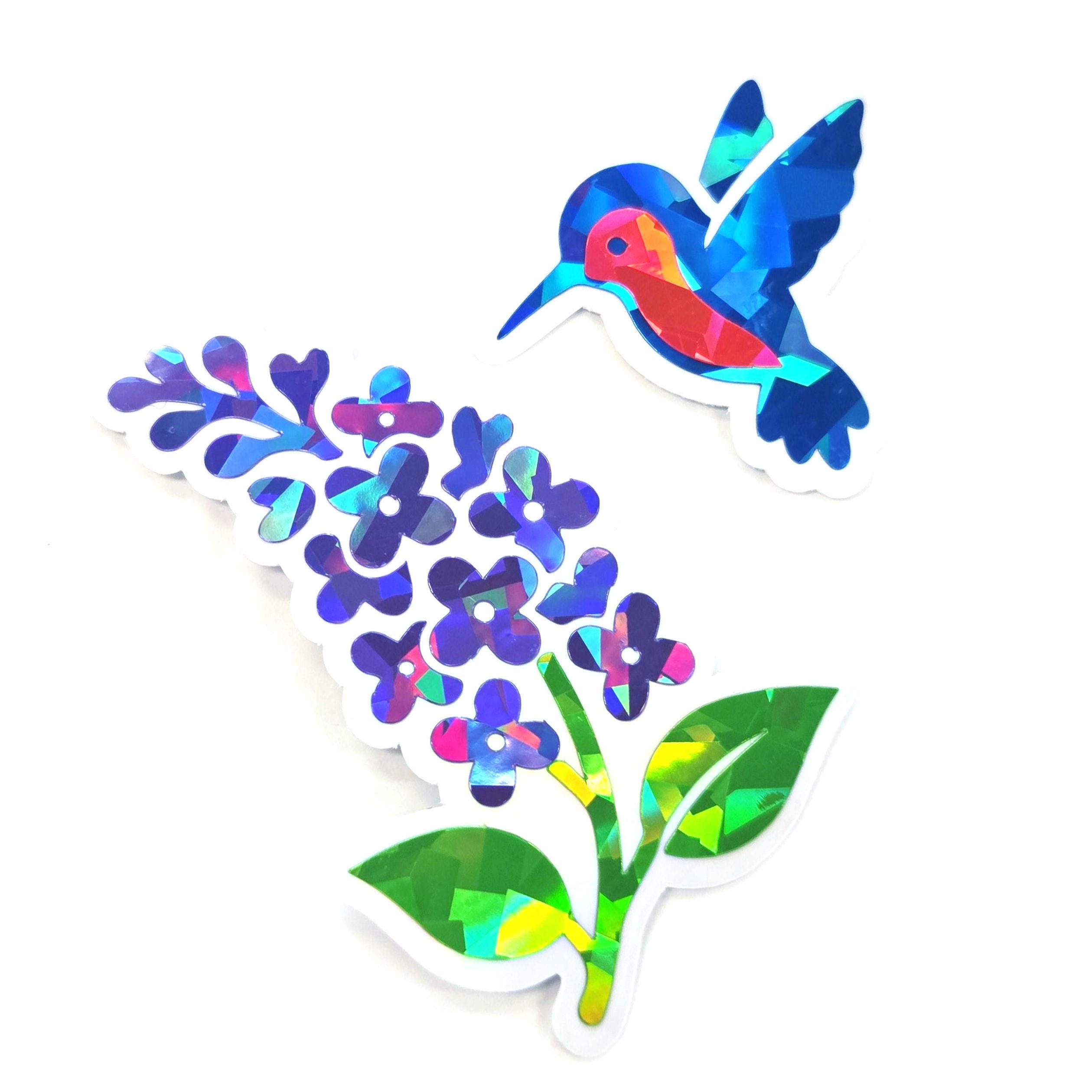 Blue Hummingbirds Mini Sticker Set, Sparkly Vinyl Birds for Crafts ...