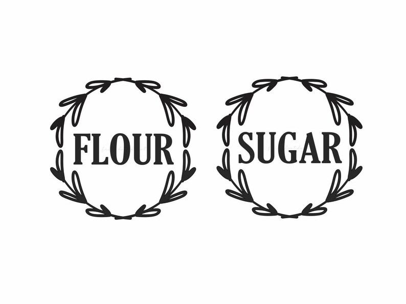 Flour and Sugar Decal Set kitchen canister set labels flour Etsy