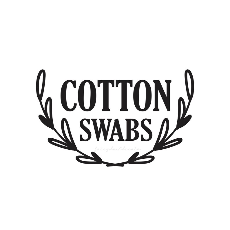 Cotton Swabs Label computer cut vinyl decal bathroom Etsy