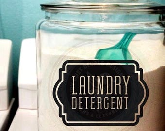 Laundry Detergent Decal, laundry room soap powder container sticker, laundry organizer vinyl decal, detergent label, DECAL ONLY