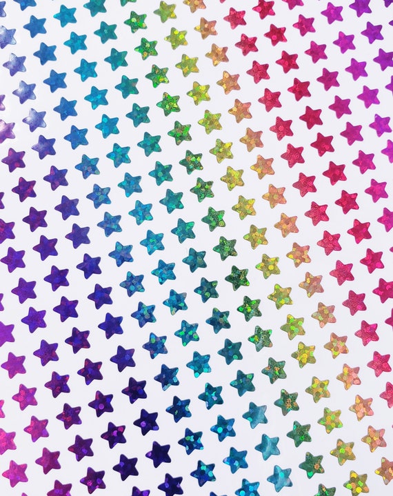 Extra Small Star Stickers, Set of 490 Rainbow Glitter Star Stickers for  Daily Journals, Notebooks, Top Loader Card Sleeves and Planners. 