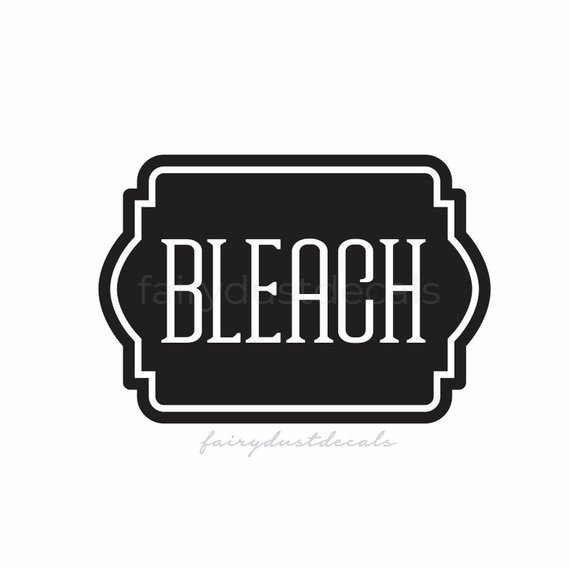 Bleach Label Laundry Vinyl Decal chlorine bleach container | Etsy