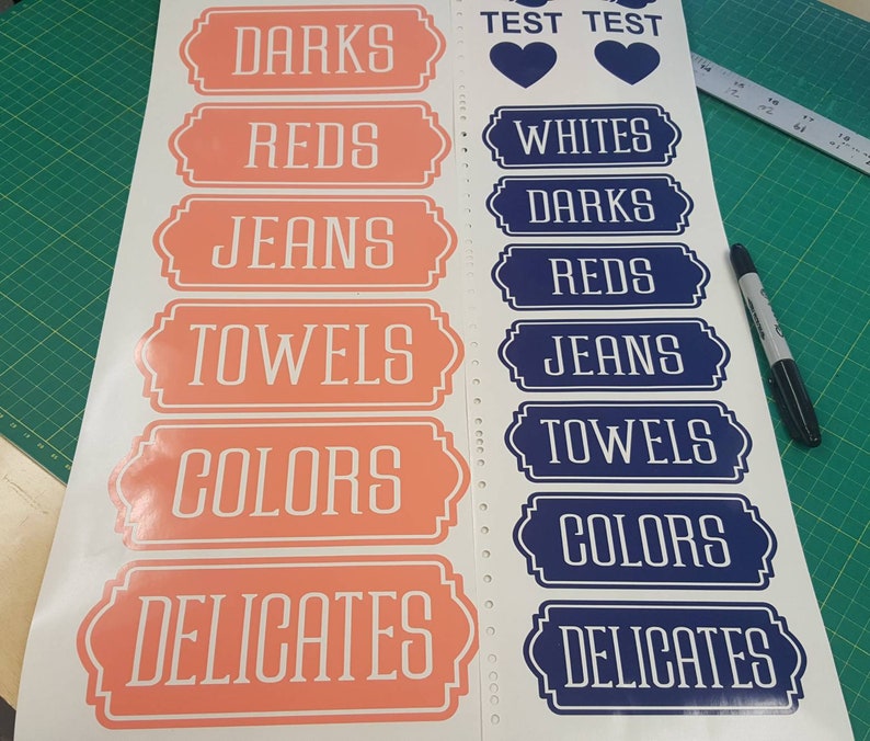 laundry basket decals set of 7 vinyl labels for sorting etsy