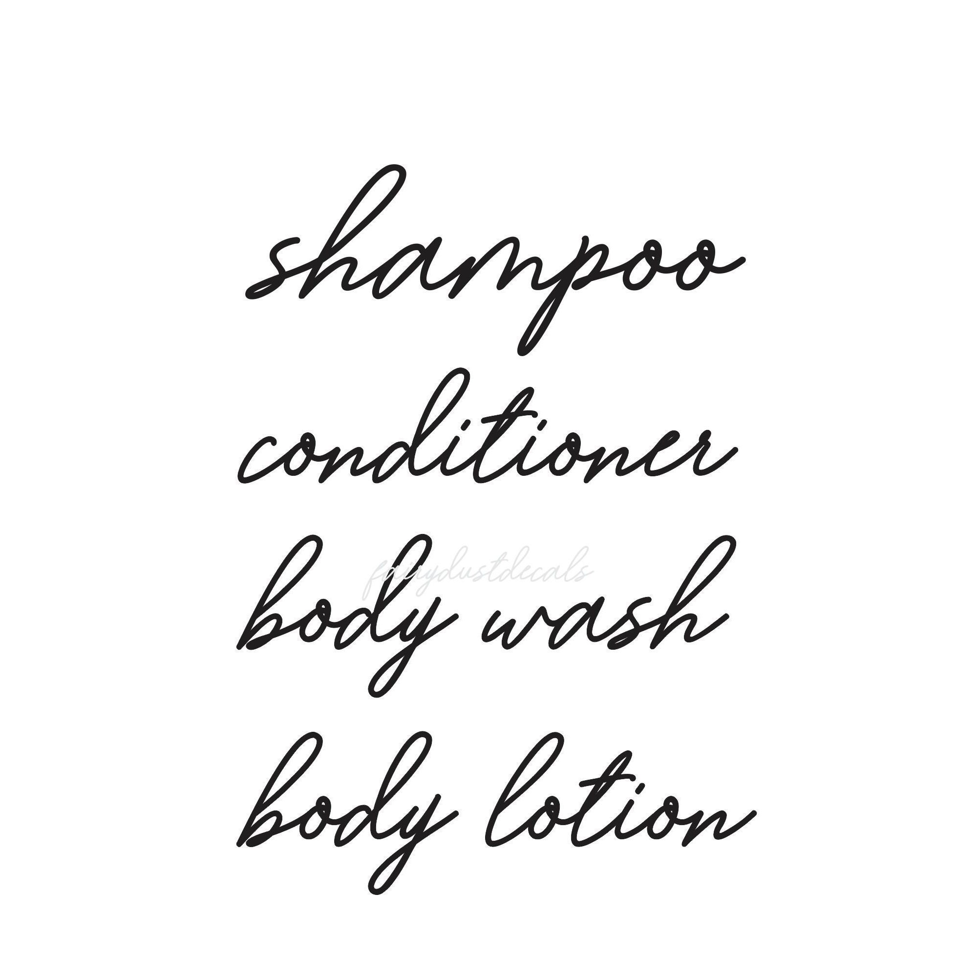 Shampoo Conditioner Body Wash Lotion Label Decal Set for Etsy