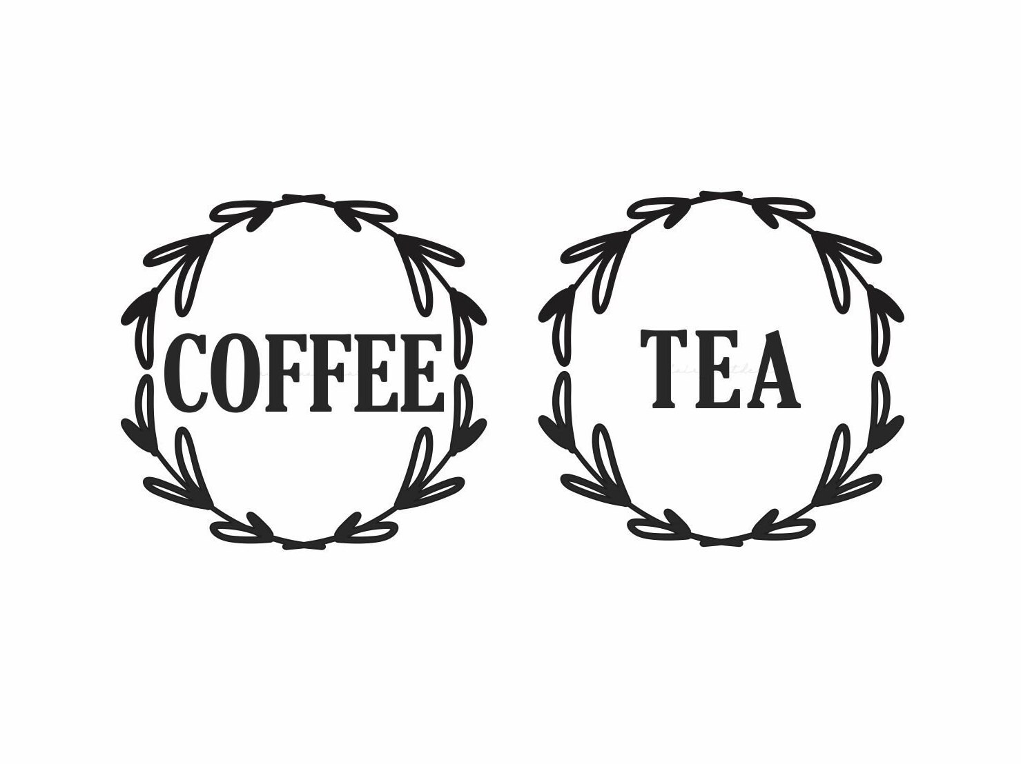 Coffee and Tea Decal Set kitchen canister set labels coffee Etsy
