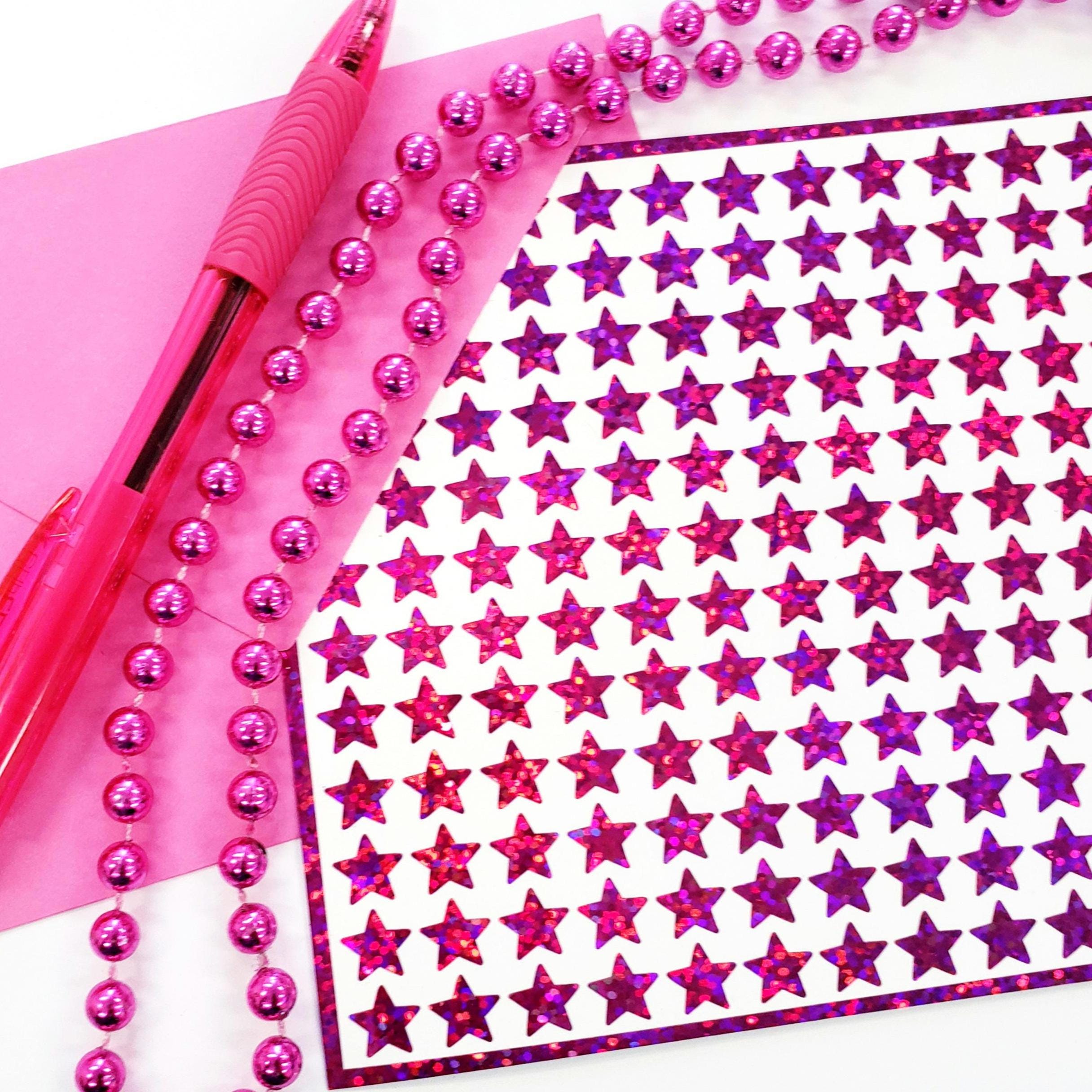 Hot Pink Sparkly Star Stickers, 192 Vinyl Embellishments - Etsy