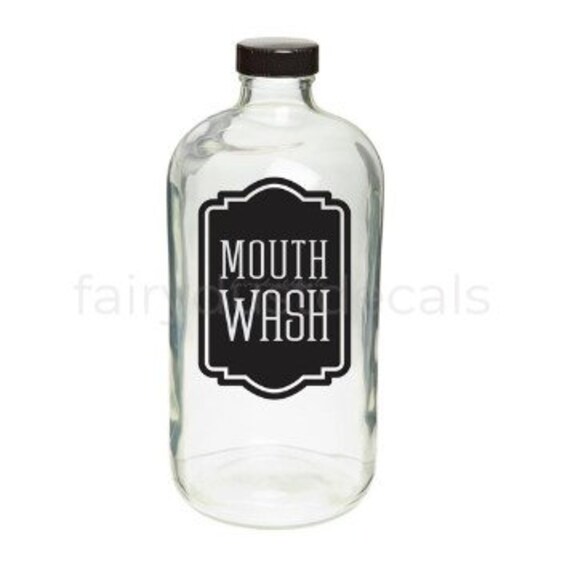 Mouth Wash bottle label vinyl decal farmhouse bathroom Etsy