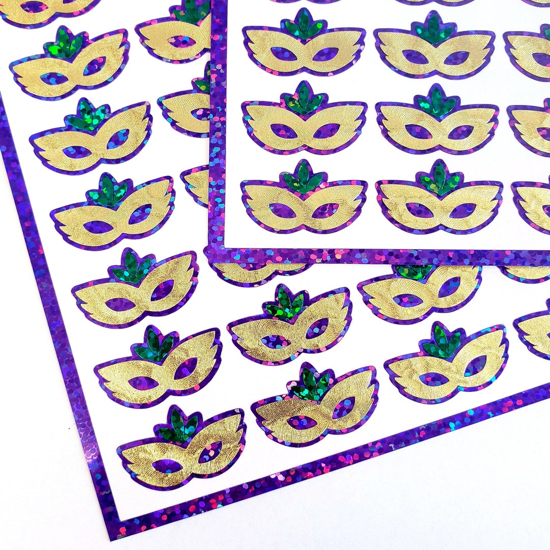 mardi gras mask stickers