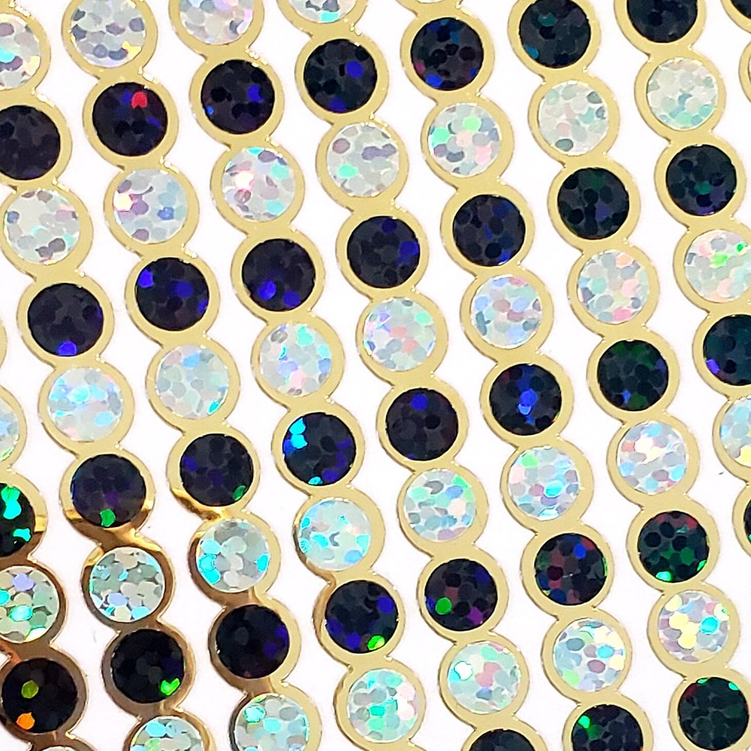 Sparkly Border Stickers Set of 16 Black Silver and Gold Etsy
