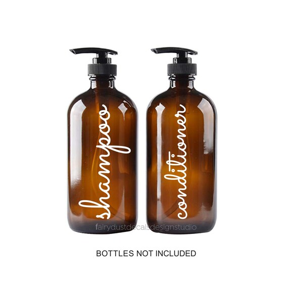 Shampoo and Conditioner label for bottle vinyl decal script Etsy