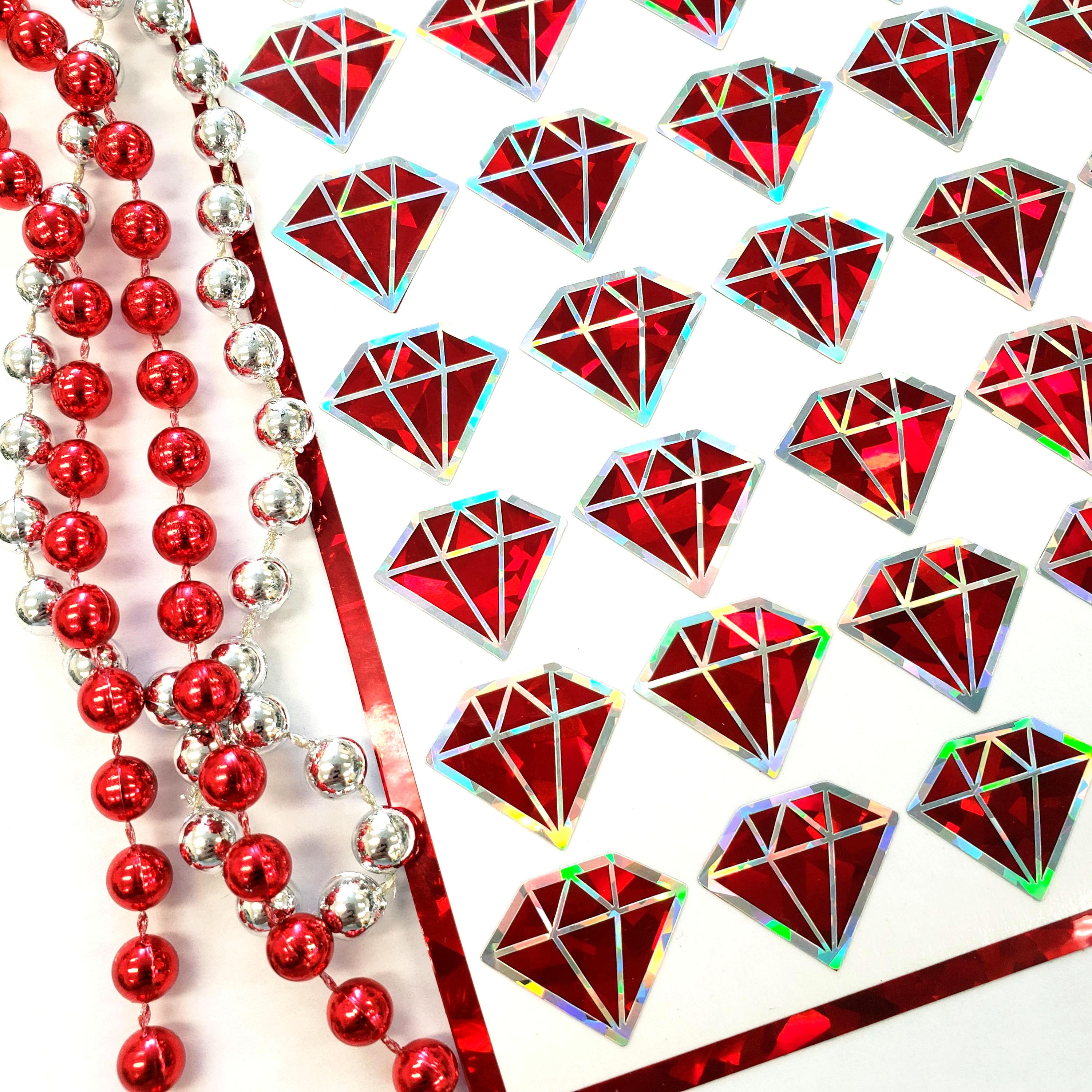 Ruby Diamond Stickers, Sparkly Red Gem Decals, Set of 40 - Etsy