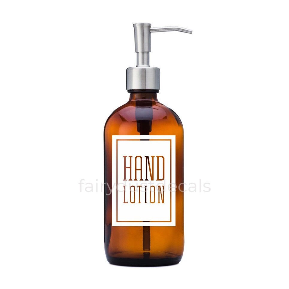 Hand Lotion Label for dispenser bottle square design vinyl Etsy