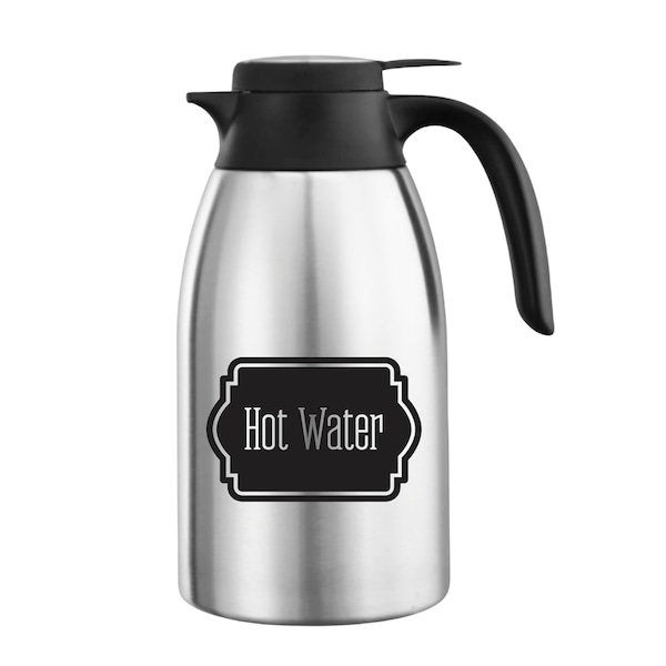 Hot Water Decal, wedding dessert coffee and tea station vinyl decals, DECAL ONLY