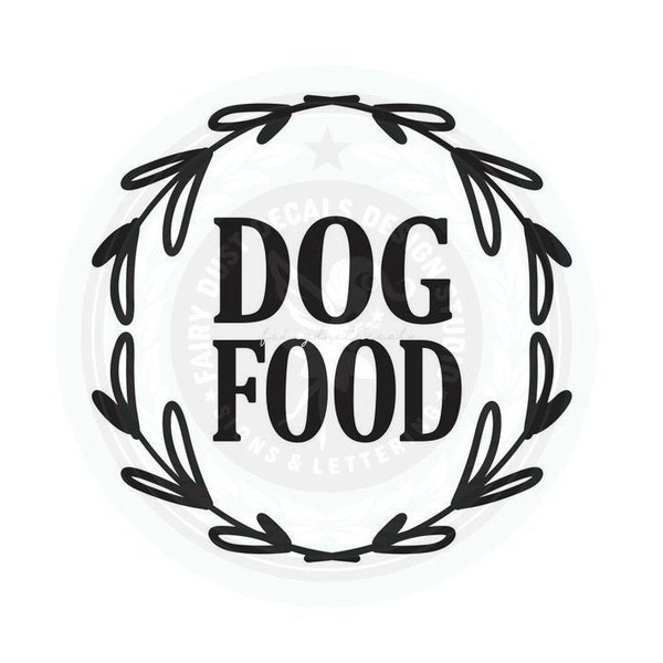 Dog Food Decal, computer cut vinyl sticker, pet dry food storage label, organized home pantry, dog food container decal