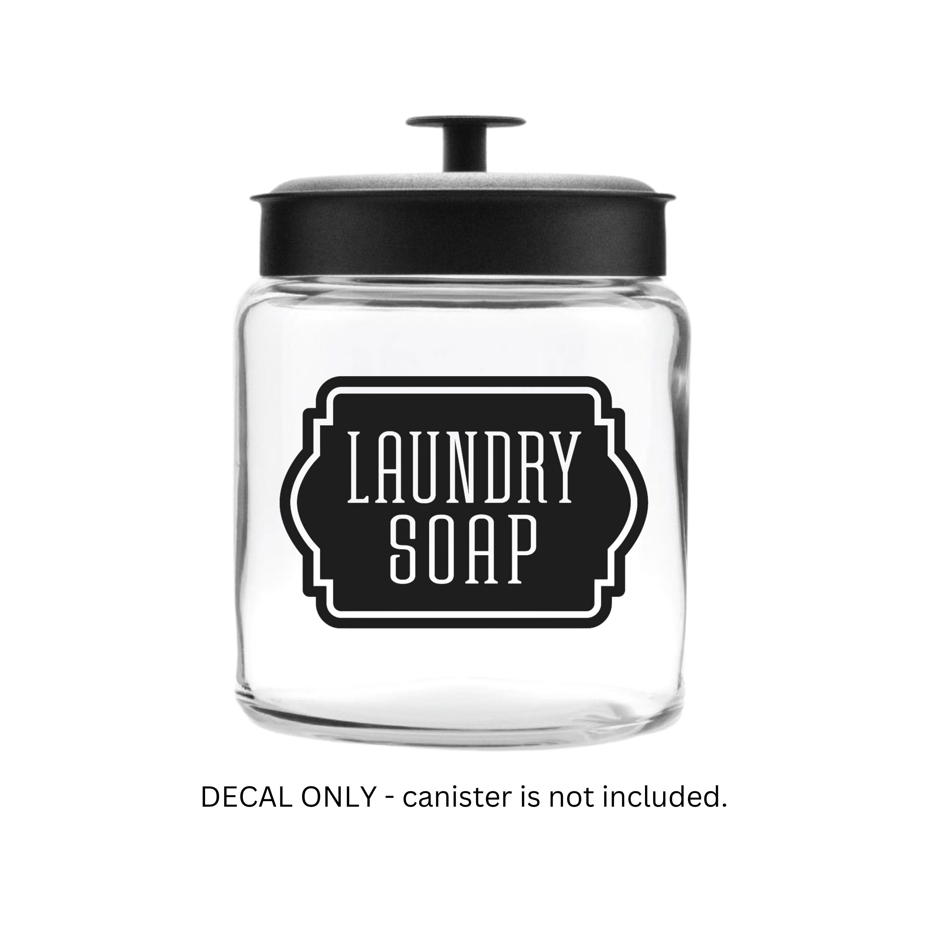 HomeyHoney Large Glass Kitchen Canister, Food Storage Container for Cookie  Candy Flour. Laundry Room Organization Jars, Laundry Pods Container, 5.8