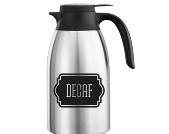 Decaf Coffee Decal, wedding dessert coffee station vinyl decals, DECAL ONLY