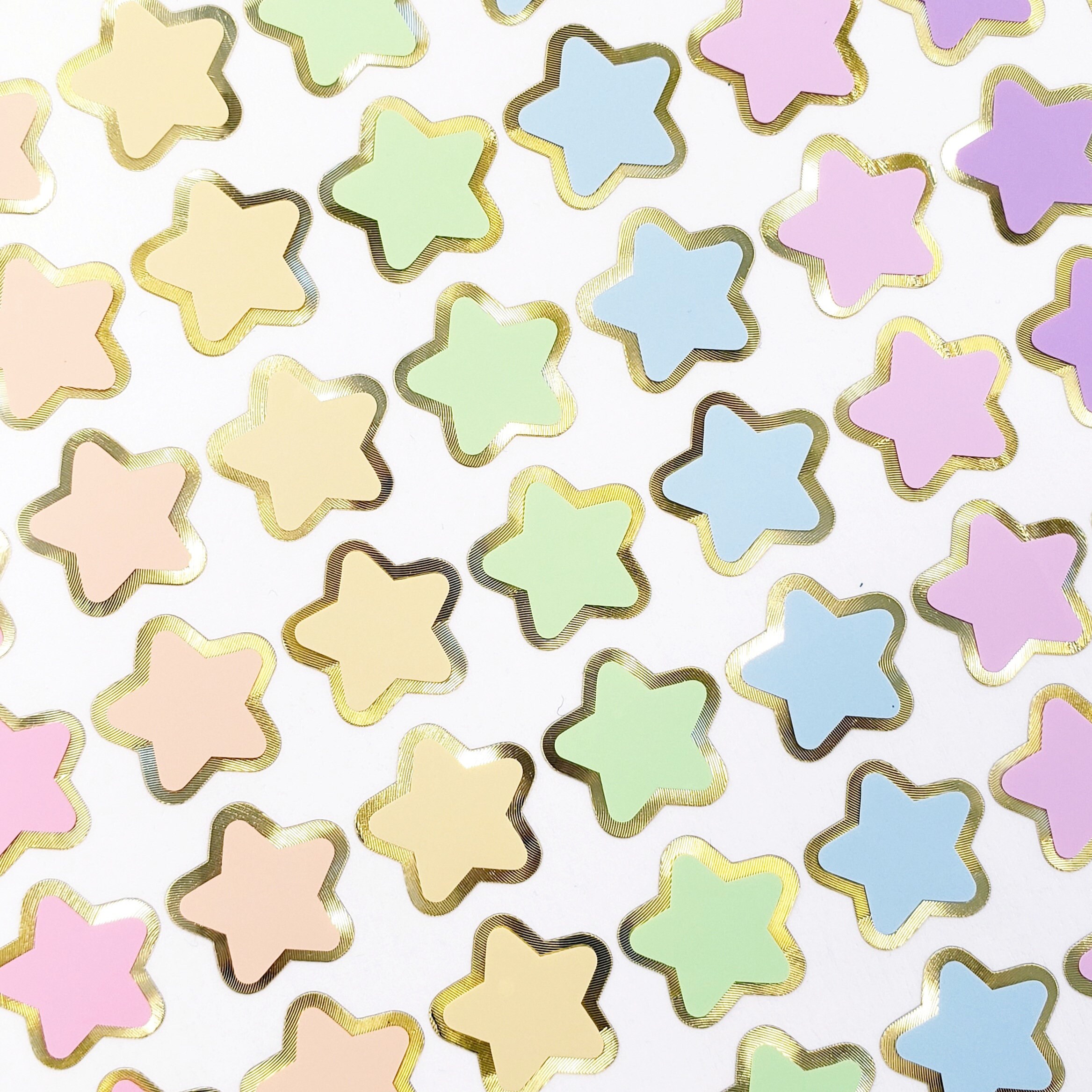Pastel Rainbow Star Stickers, Set of 70 Small Soft Colored Kawaii Stars ...