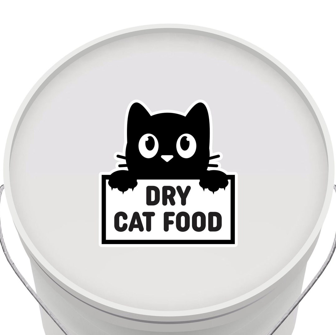 Cat Food Sticker, Pet Dry Food Storage Label, Organized Home Pantry, Cat Food Container Decal