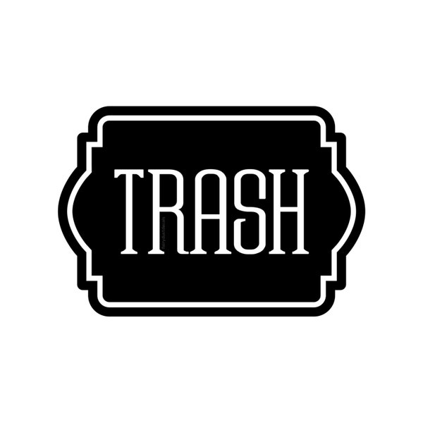 Trash Decal, Sticker for garbage barrel, vinyl decal for trash can, recycling tote decal, eco friendly, zero waste